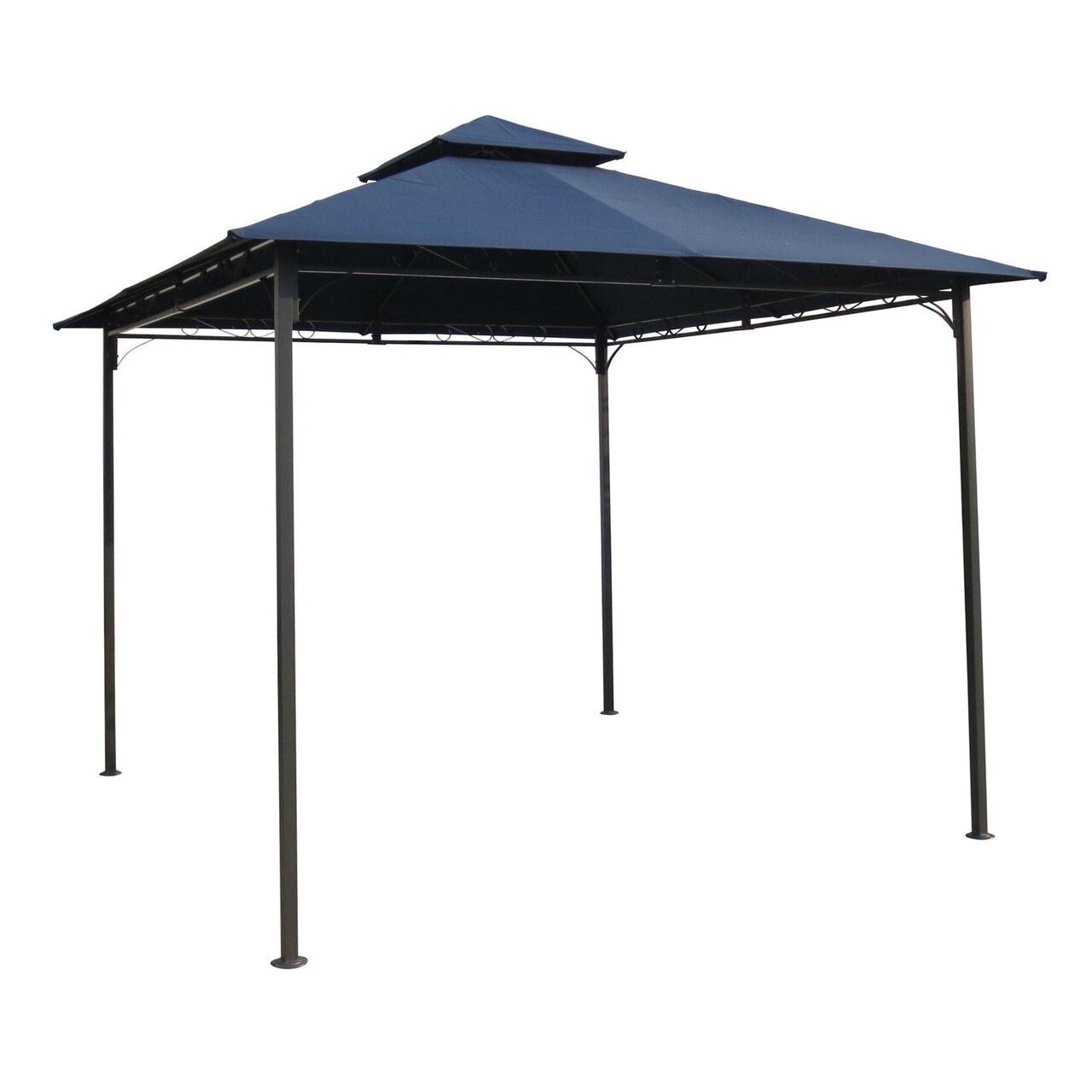 10Ft Outdoor Navy Canopy Garden Gazebo with Square Iron Frame for Picnic and Patio Events
